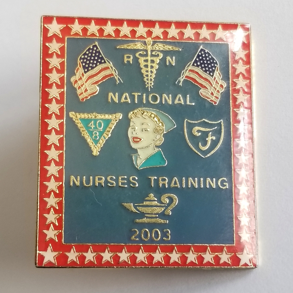 Vintage RN National Nurses Training 2003 enamel pin brooch Forty and Eight